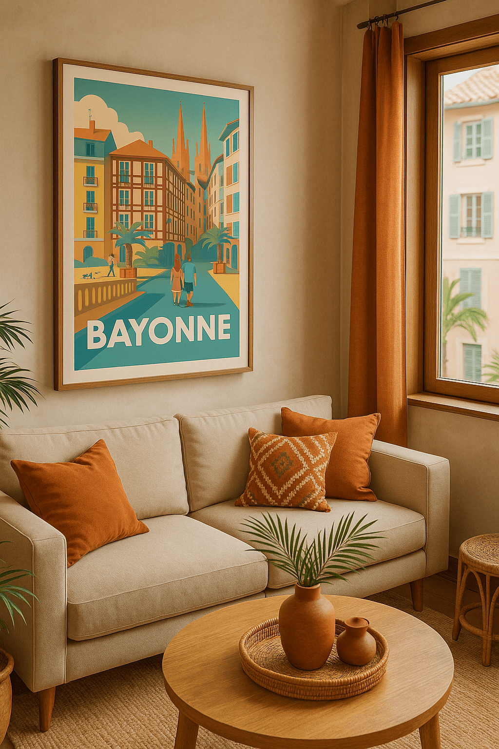 Affiche Bayonne - Charme basque ensoleillé - Afich