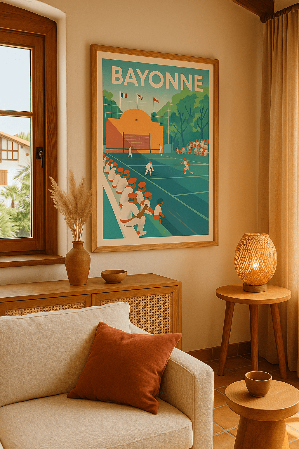Affiche Bayonne — L'esprit basque au cœur du fronton · poster d'art de Bayonne
