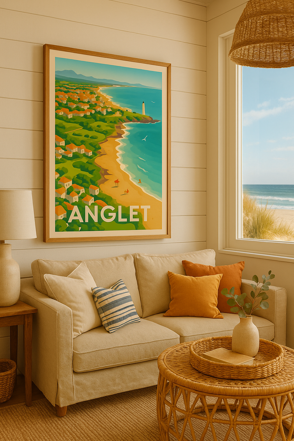 Pyrénées-Atlantiques France Affiche de Anglet - L'évasion côtière au Pays Basque