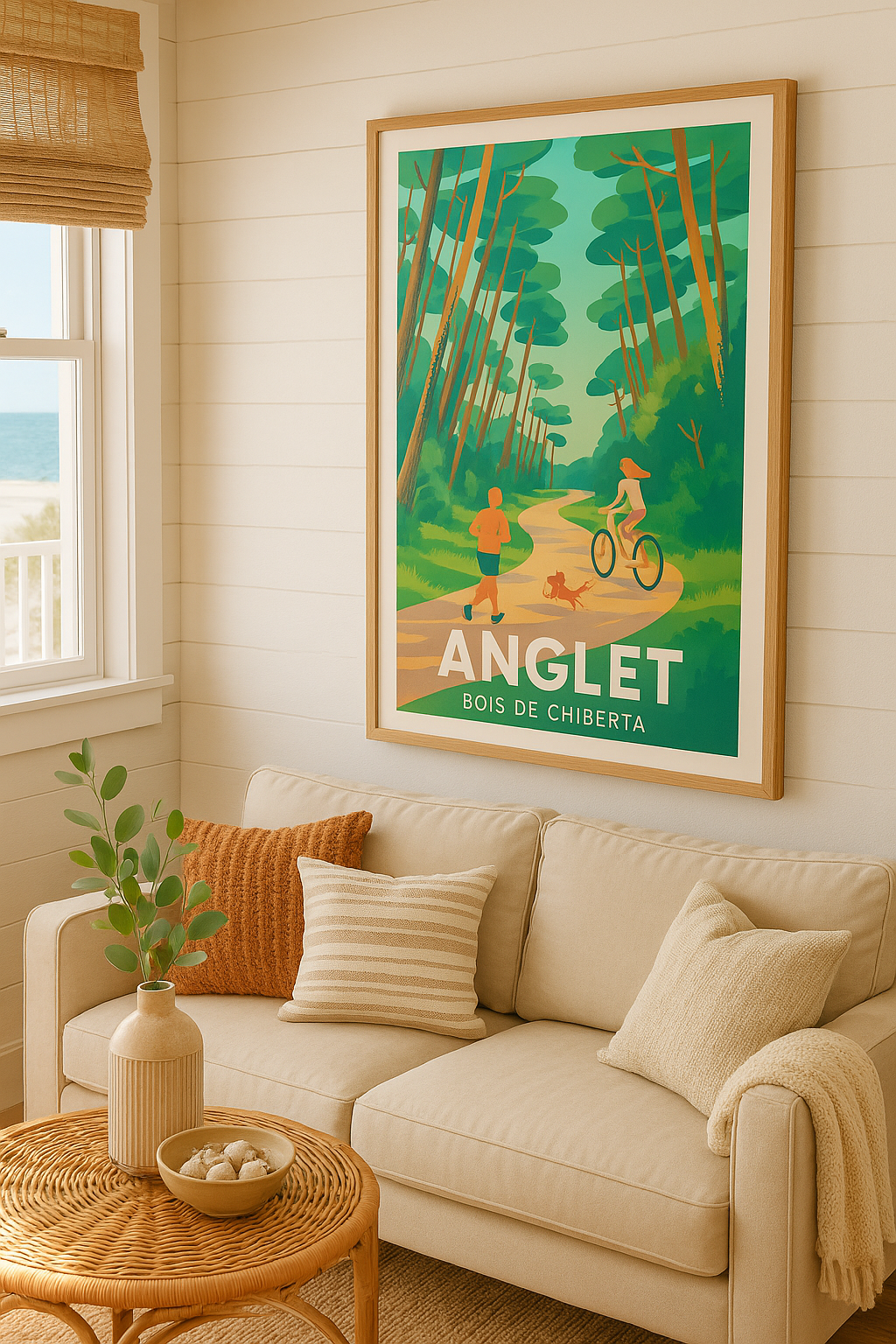 Pyrénées-Atlantiques France Affiche de Anglet - Promenade au Bois de Chiberta