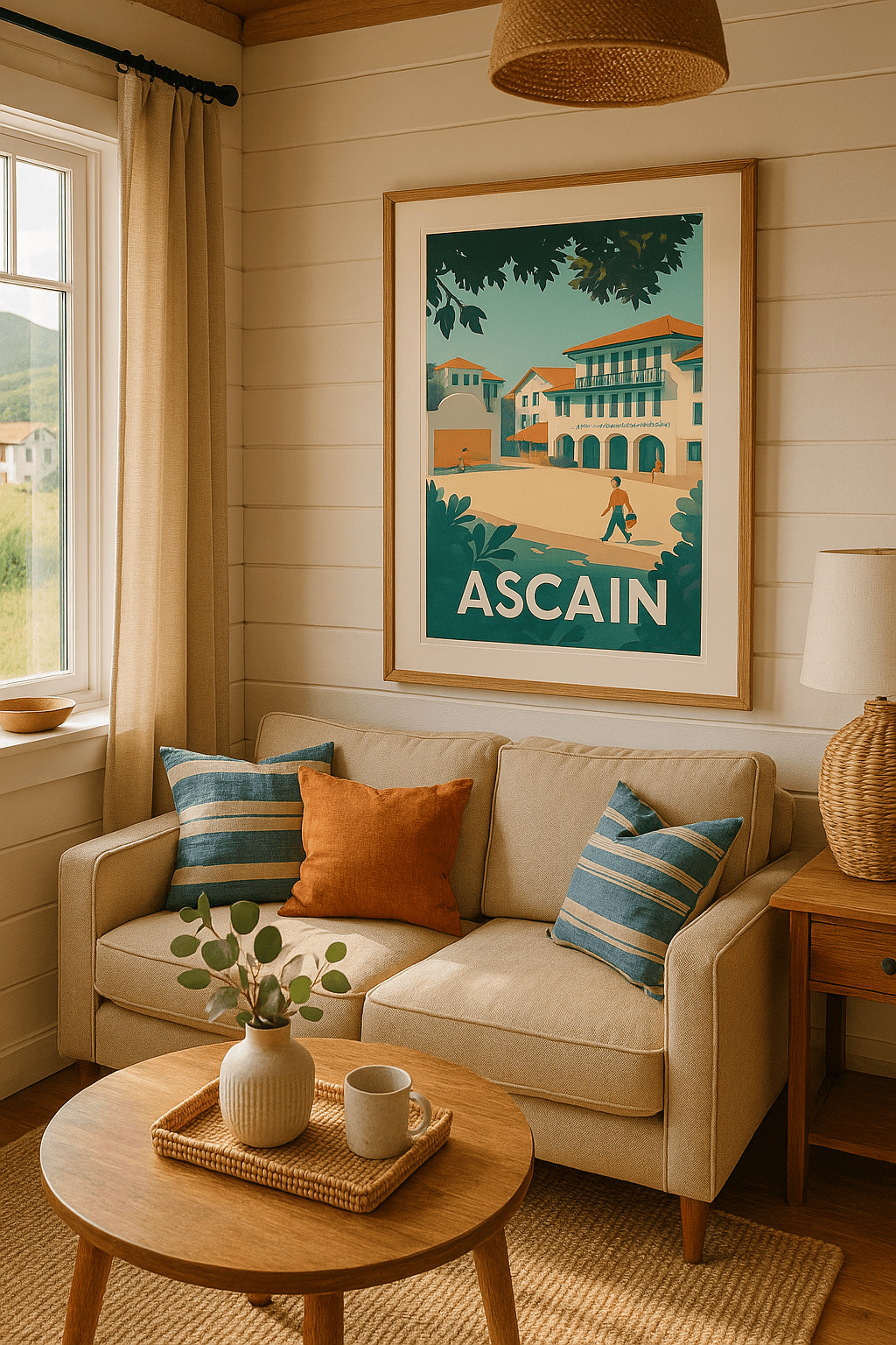 Pyrénées-Atlantiques France Affiche de Ascain - Charme Basque au cœur du village