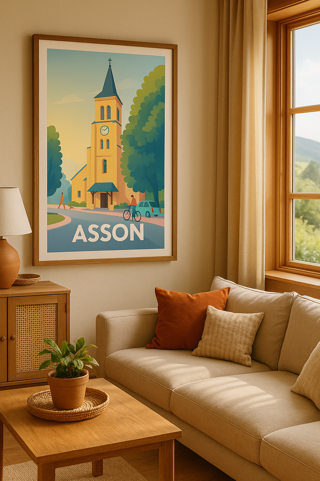 Pyrénées-Atlantiques France Affiche de Asson - Charme authentique au pied des Pyrénées