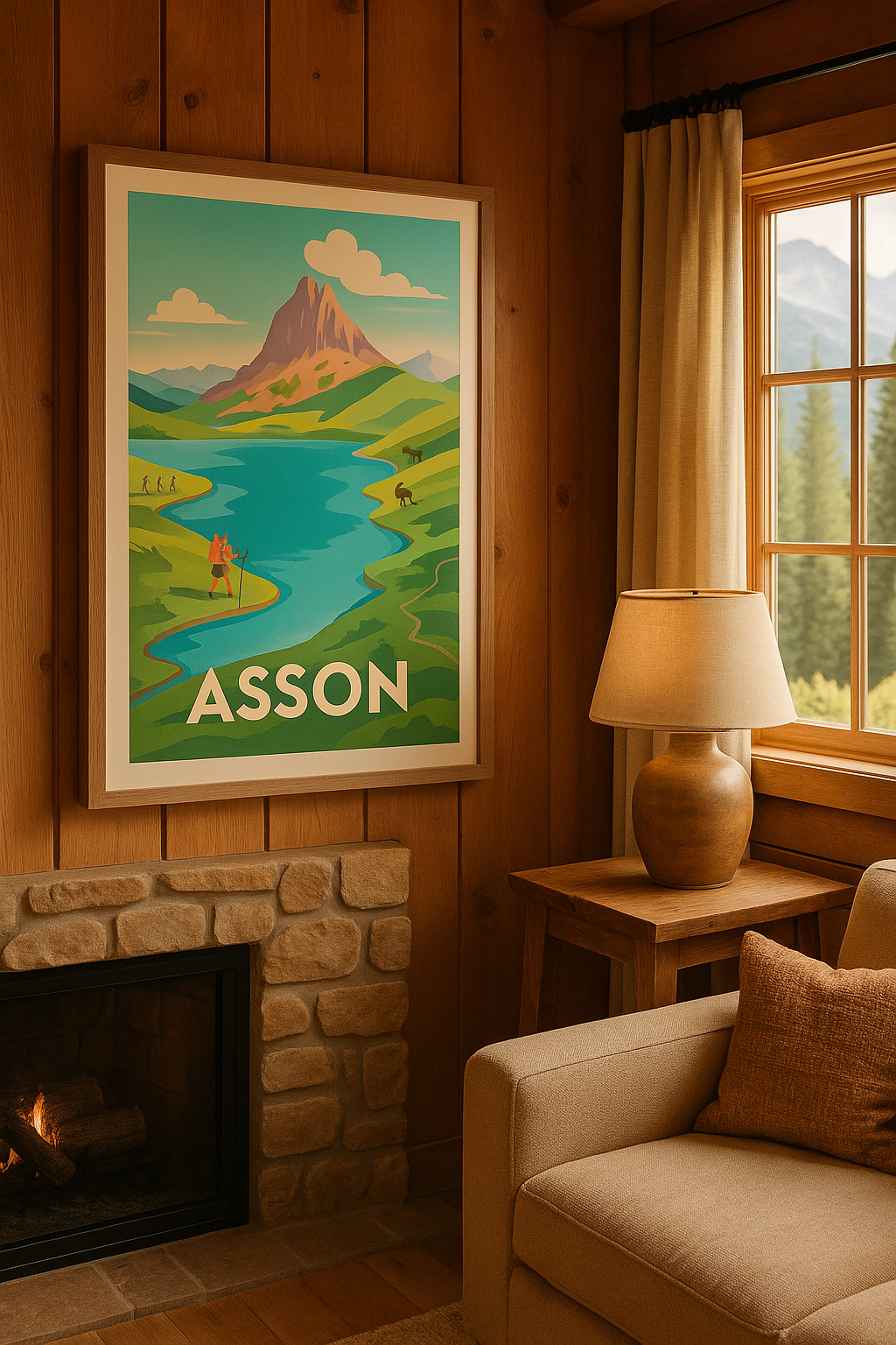 Pyrénées-Atlantiques France Affiche de Asson - Évasion au cœur des Pyrénées