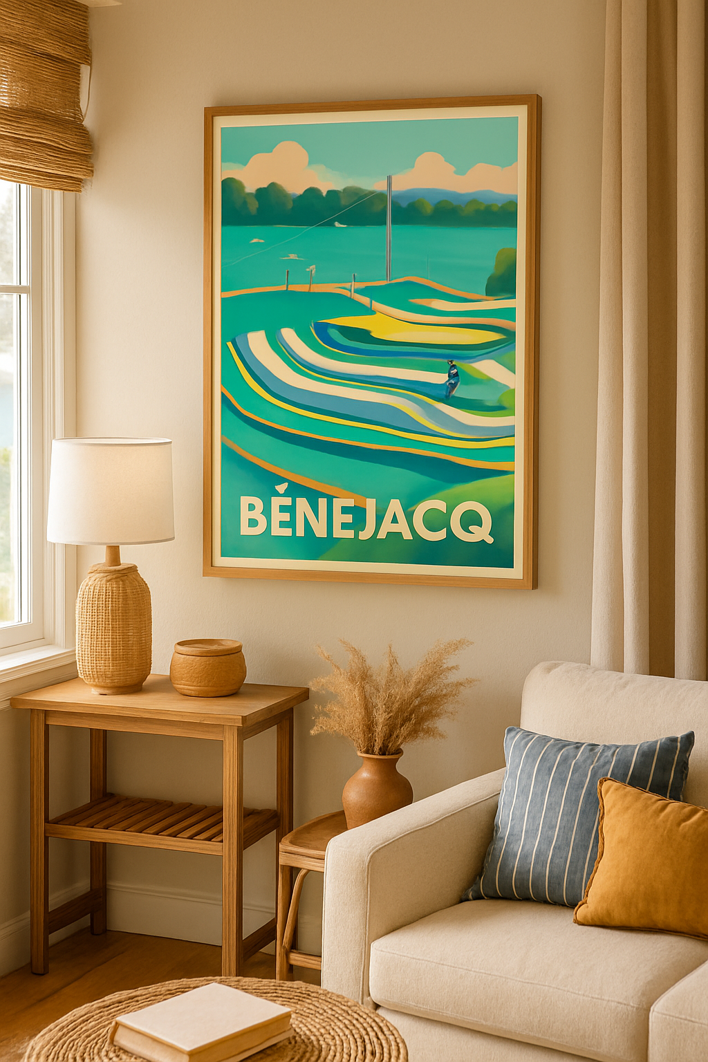 Affiche Bénéjacq — L'été ludique au parc aquatique · poster d'art de Bénéjacq