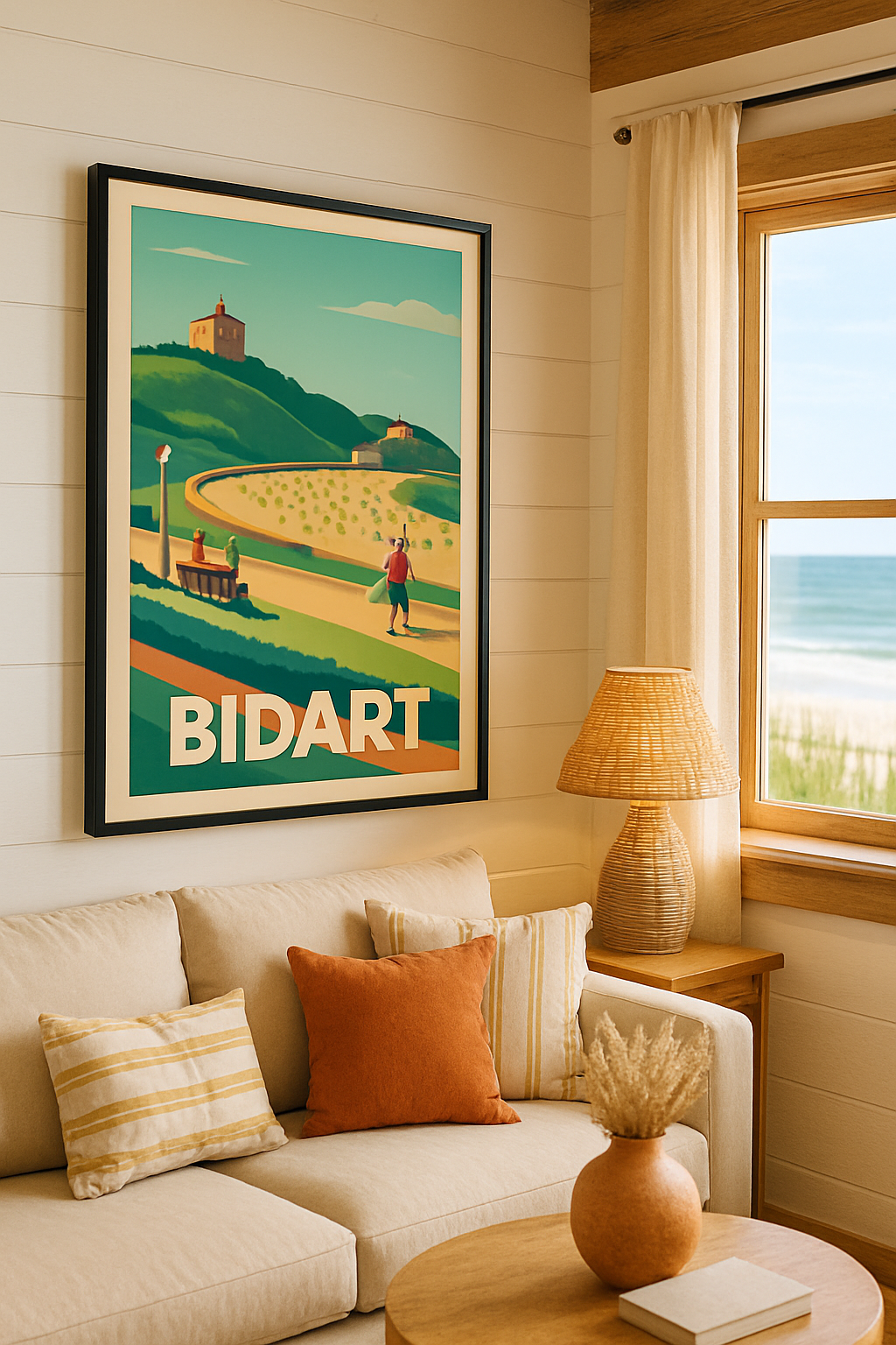 Pyrénées-Atlantiques France Affiche de Bidart - L'élégance de la côte basque en été