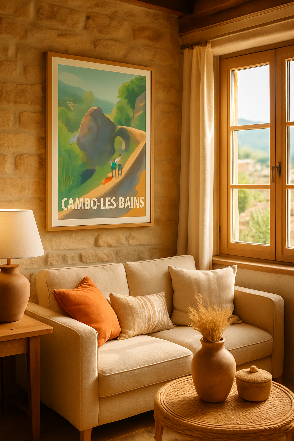 Affiche Cambo-les-Bains — Balade au cœur de la nature · poster d'art de Cambo-les-Bains