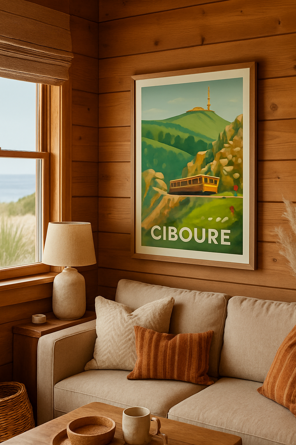Pyrénées-Atlantiques France Affiche de Ciboure - L'ambiance paisible du train de montagne