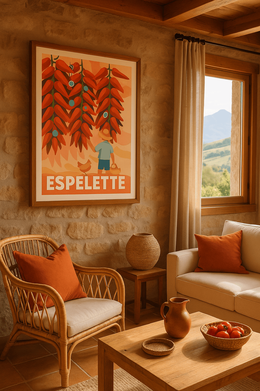 Affiche Espelette — L'Art des Piments Basques · poster d'art de Espelette