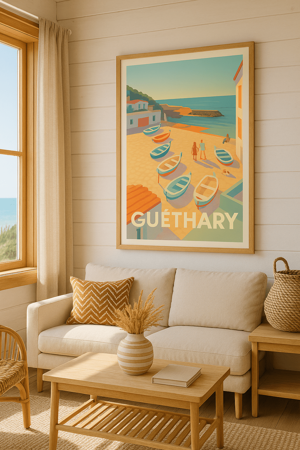 Affiche Guéthary — Charme côtier et douceur de vivre · poster d'art de Guéthary