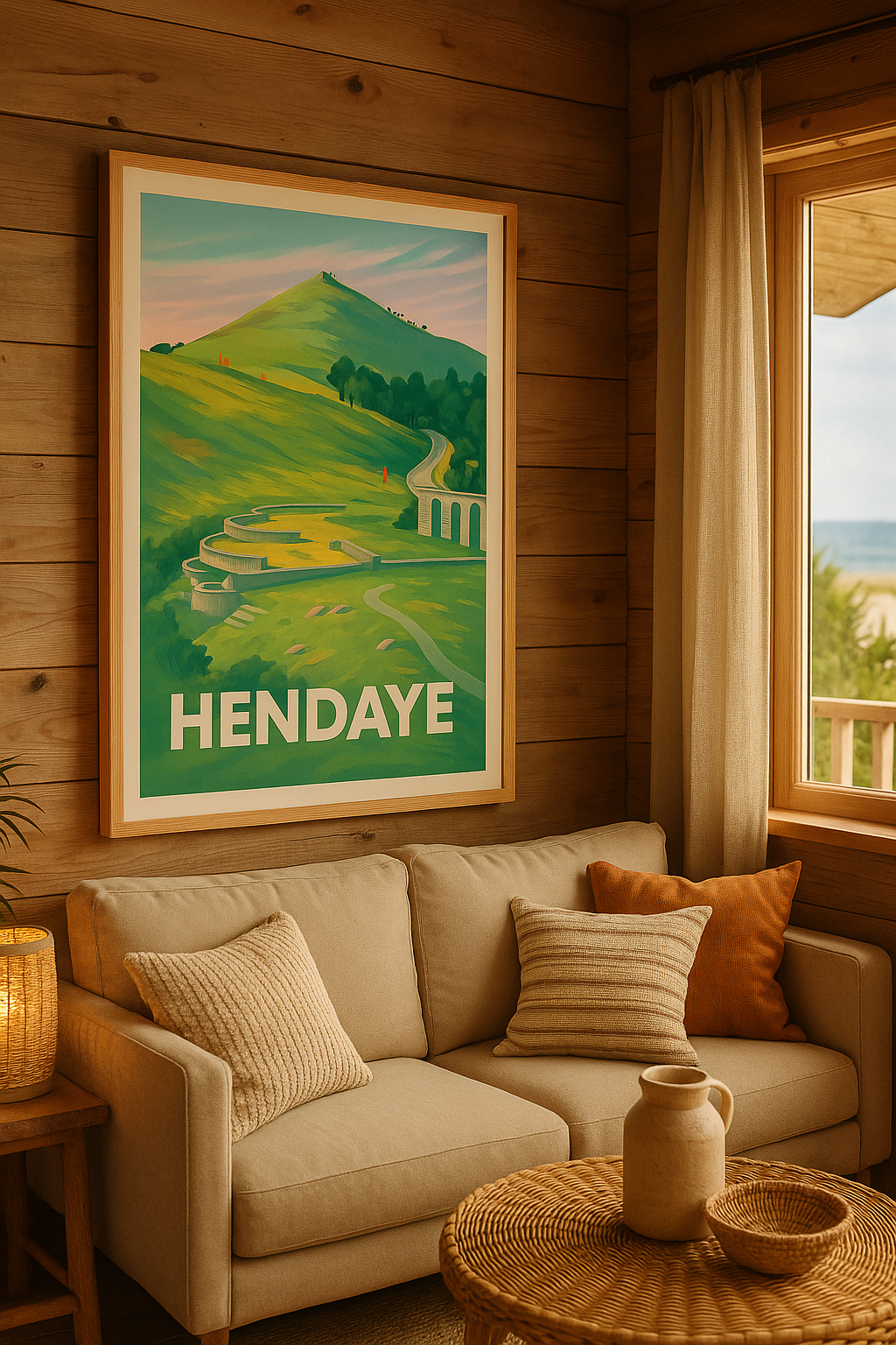 Pyrénées-Atlantiques France Affiche de Hendaye - Escapade nature entre mer et montagne