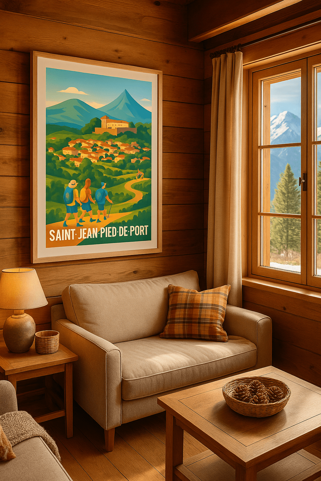 Affiche Saint-Jean-Pied-de-Port — Escapade nature et patrimoine · poster d'art de Saint-Jean-Pied-de-Port