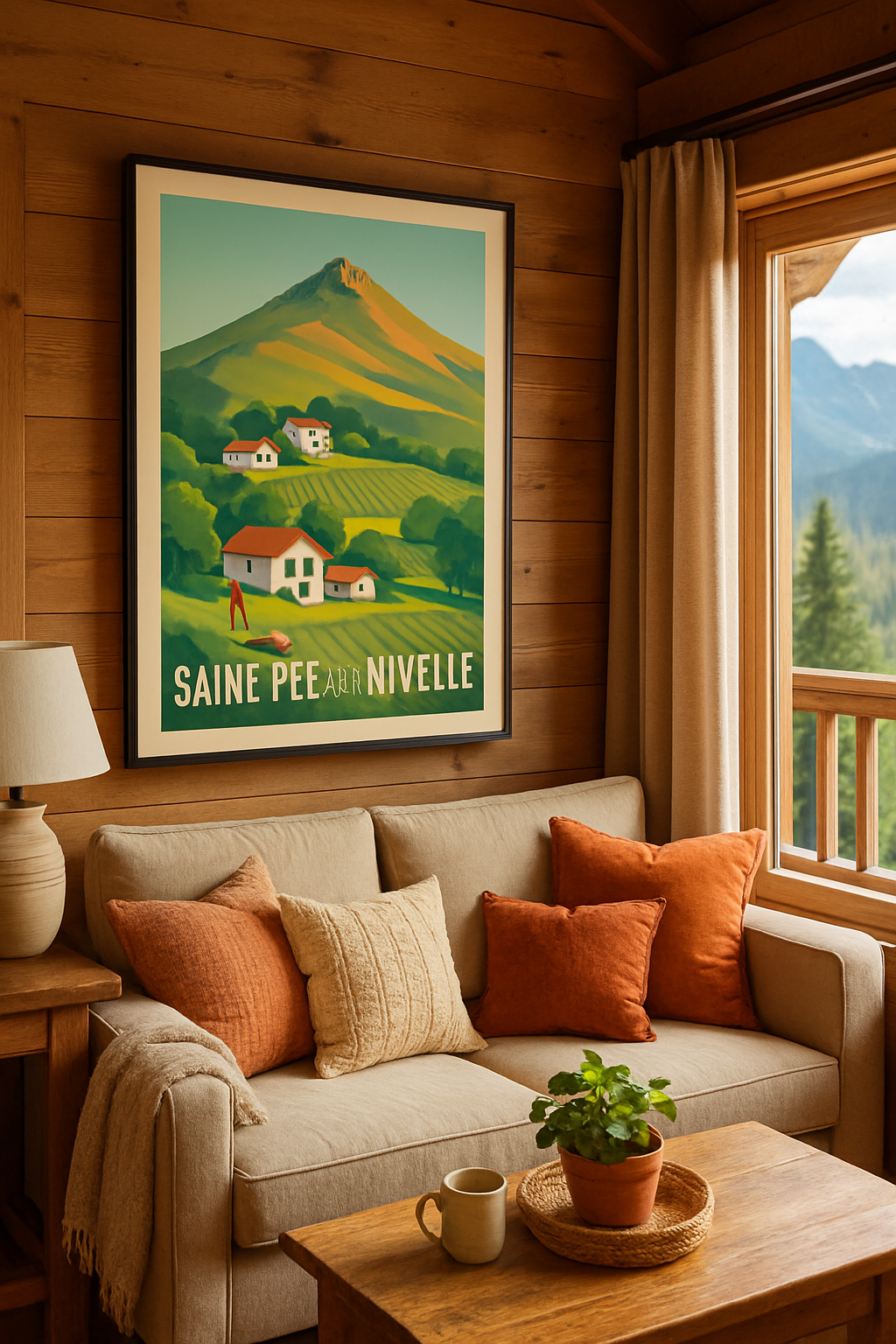 Affiche Saint-Pée-sur-Nivelle — Charme bucolique du Pays Basque · poster d'art de Saint-Pée-sur-Nivelle