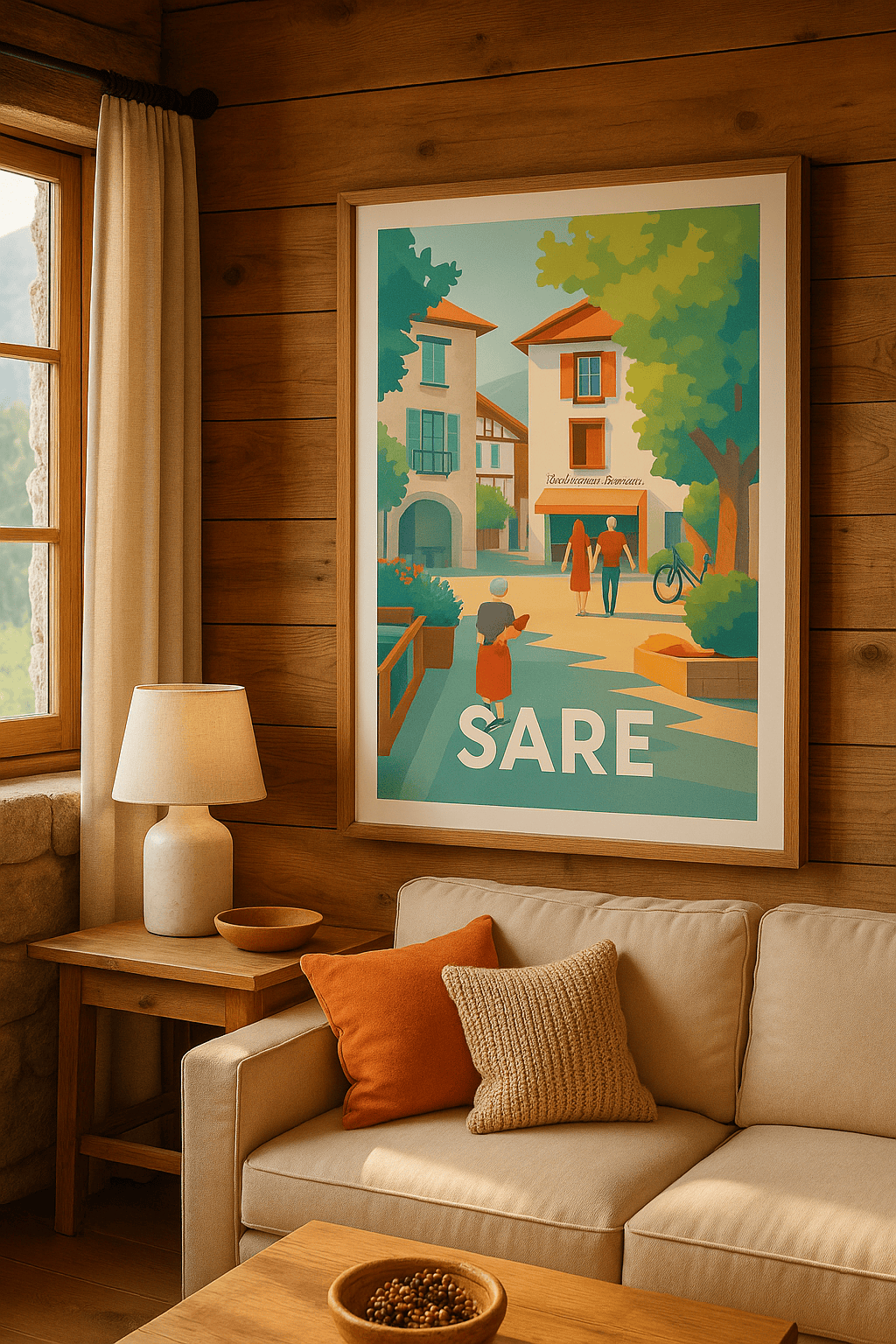 Pyrénées-Atlantiques France Affiche de Sare - Charme et douceur basque