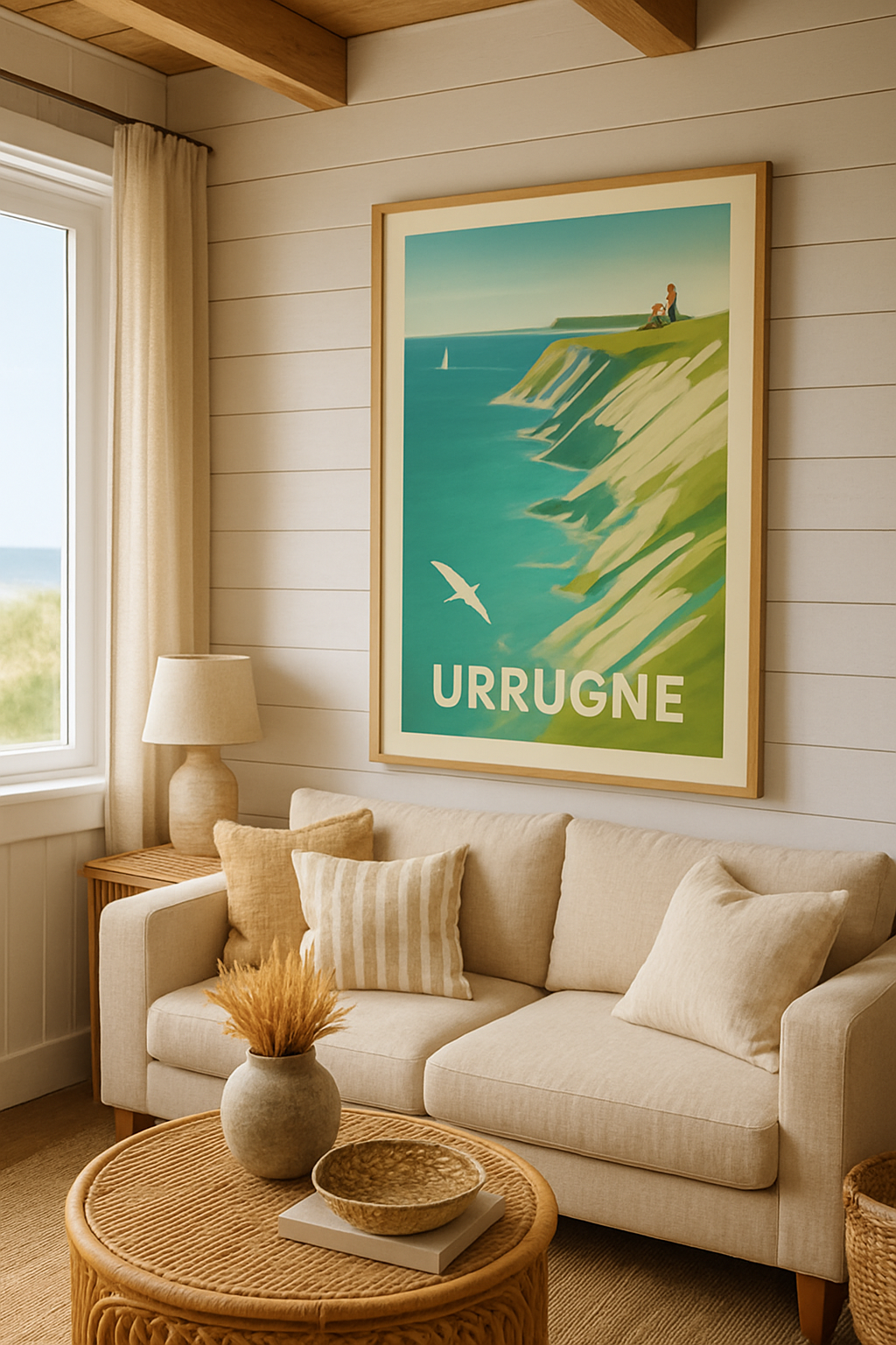 Affiche Urrugne — Évasion au sommet des falaises · poster d'art de Urrugne