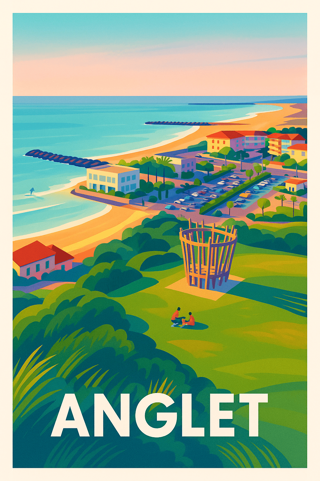 Affiche Anglet — Évasion balnéaire et douceur de vivre · poster d'art de Anglet