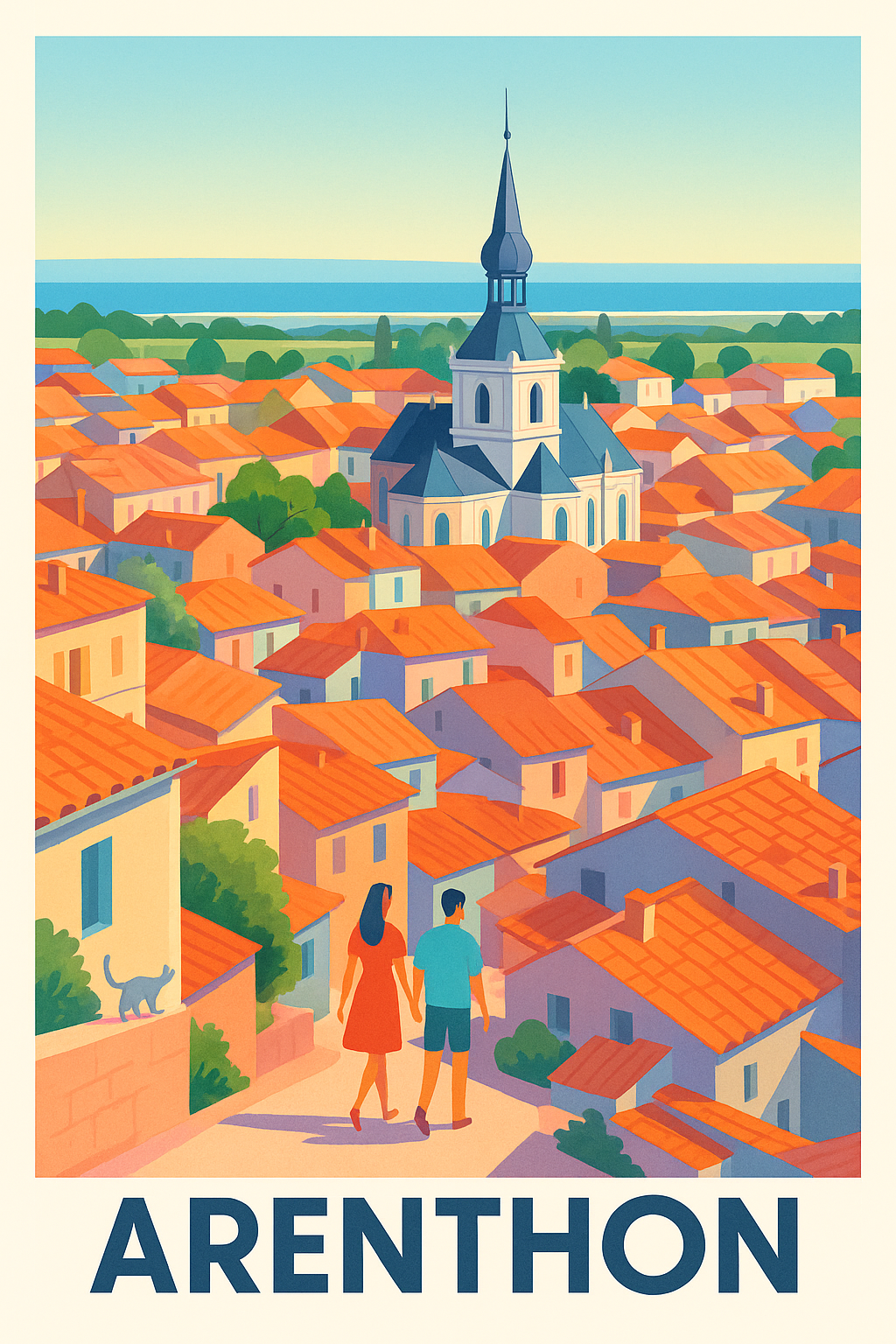 Pyrénées-Atlantiques France Pas de Cadre / 20 × 30cm Affiche de Anglet - L'évasion côtière au Pays Basque