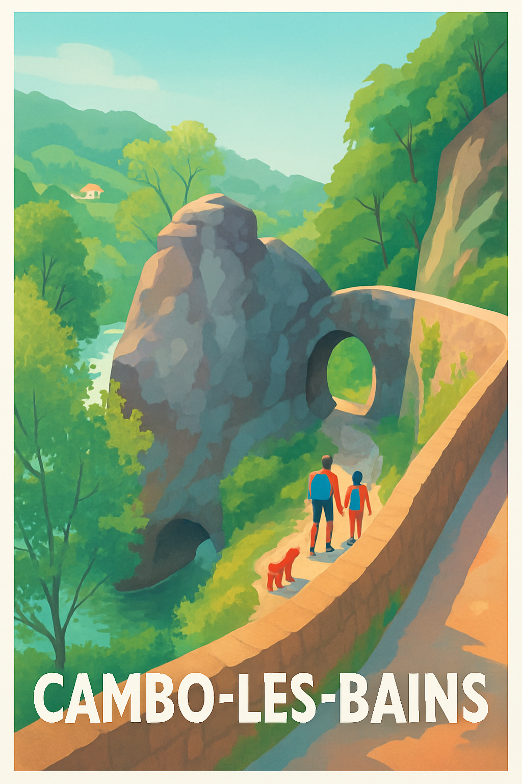 Affiche Cambo-les-Bains — Balade au cœur de la nature · poster d'art de Cambo-les-Bains