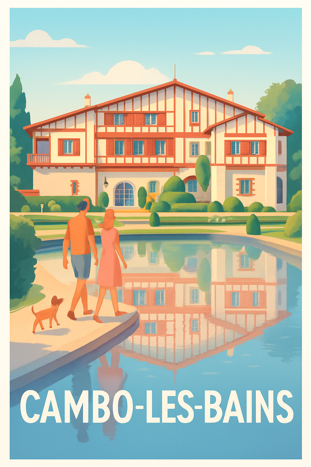 Affiche Cambo-les-Bains — Charme et sérénité au Pays Basque · poster d'art de Cambo-les-Bains