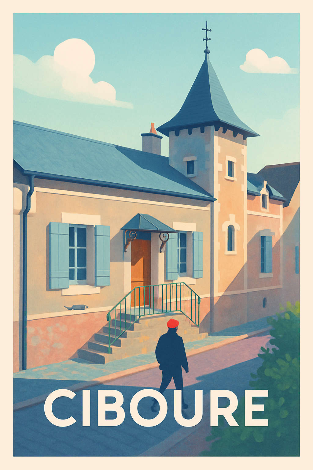 Pyrénées-Atlantiques France Pas de Cadre / 20 × 30cm Affiche de Ciboure - Charme et sérénité basque
