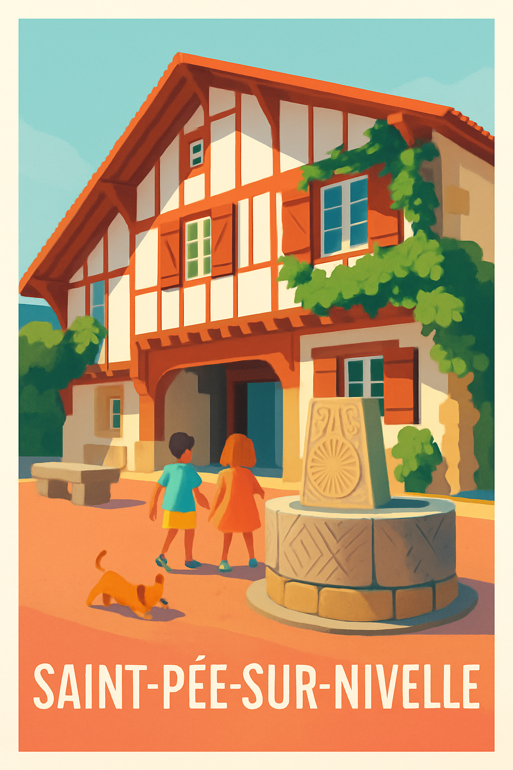 Affiche Saint-Pée-sur-Nivelle — Charme Basque et Harmonie Authentique · poster d'art de Saint-Pée-sur-Nivelle