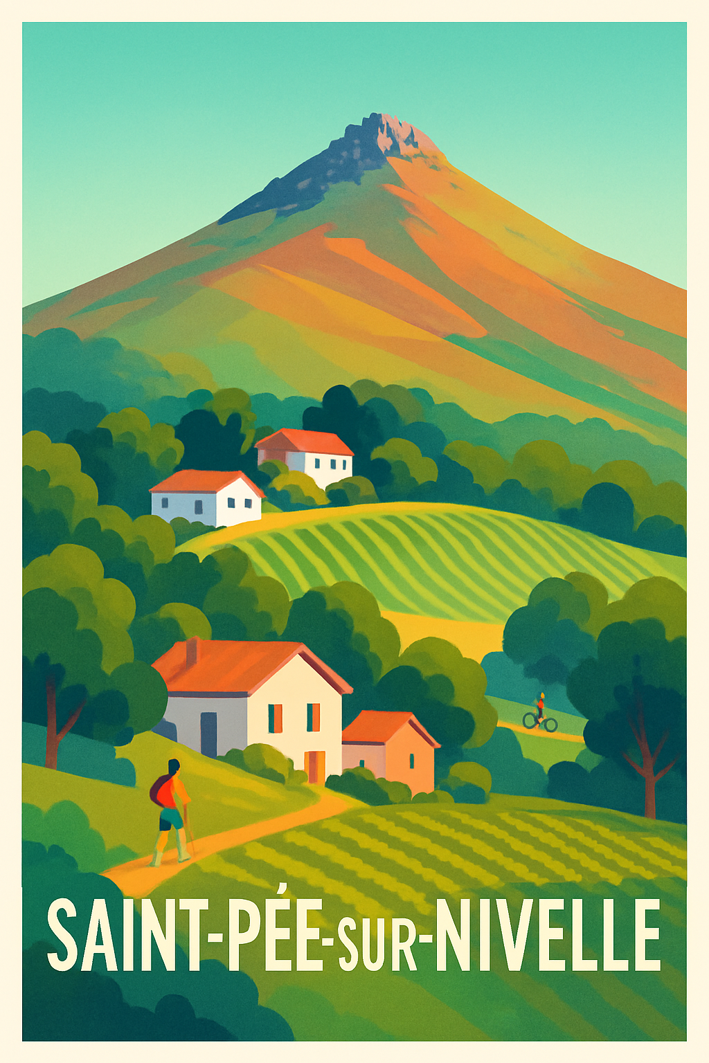 Affiche Saint-Pée-sur-Nivelle — Charme bucolique du Pays Basque · poster d'art de Saint-Pée-sur-Nivelle