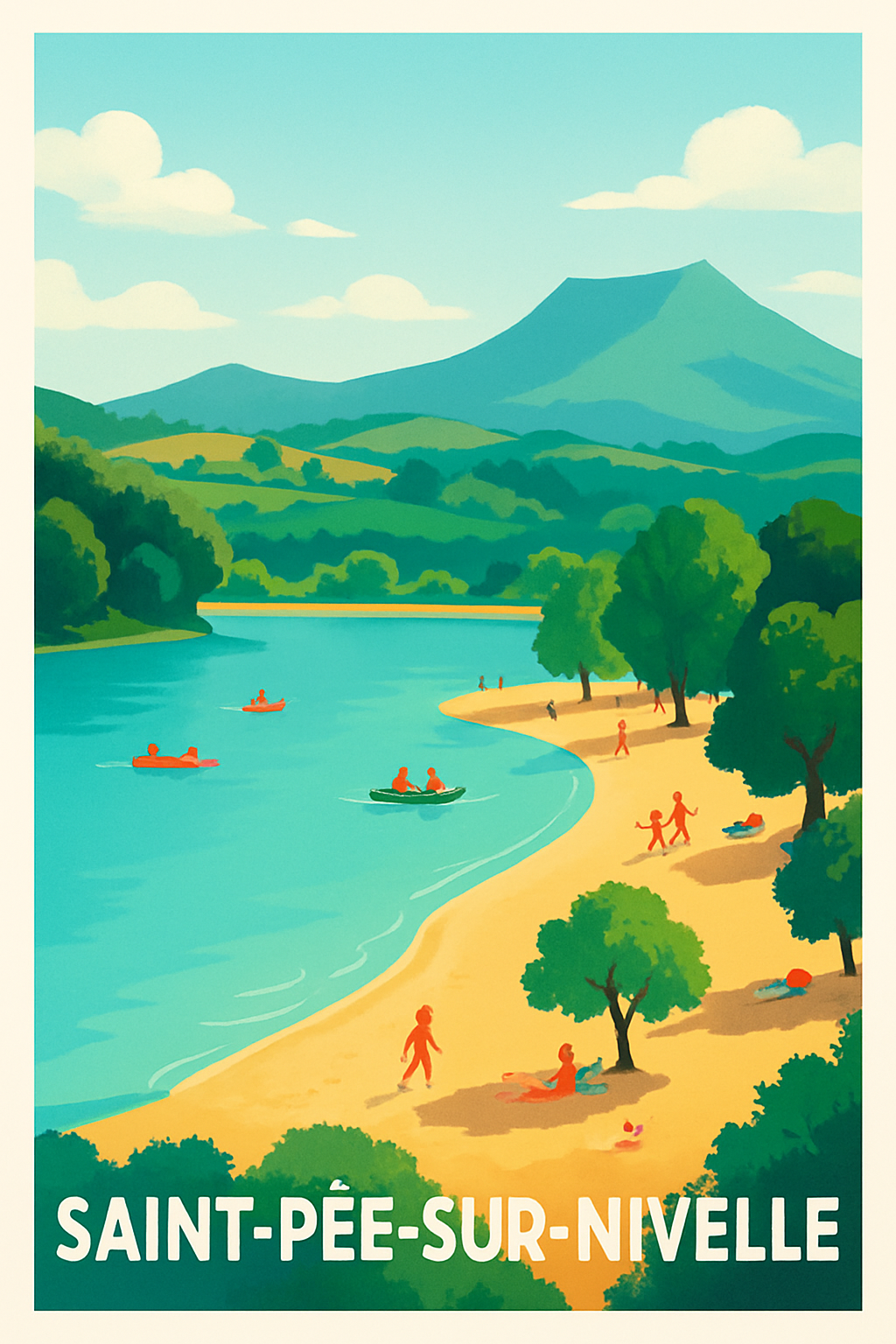 Affiche Saint-Pée-sur-Nivelle — Évasion naturelle au bord de l'eau · poster d'art de Saint-Pée-sur-Nivelle