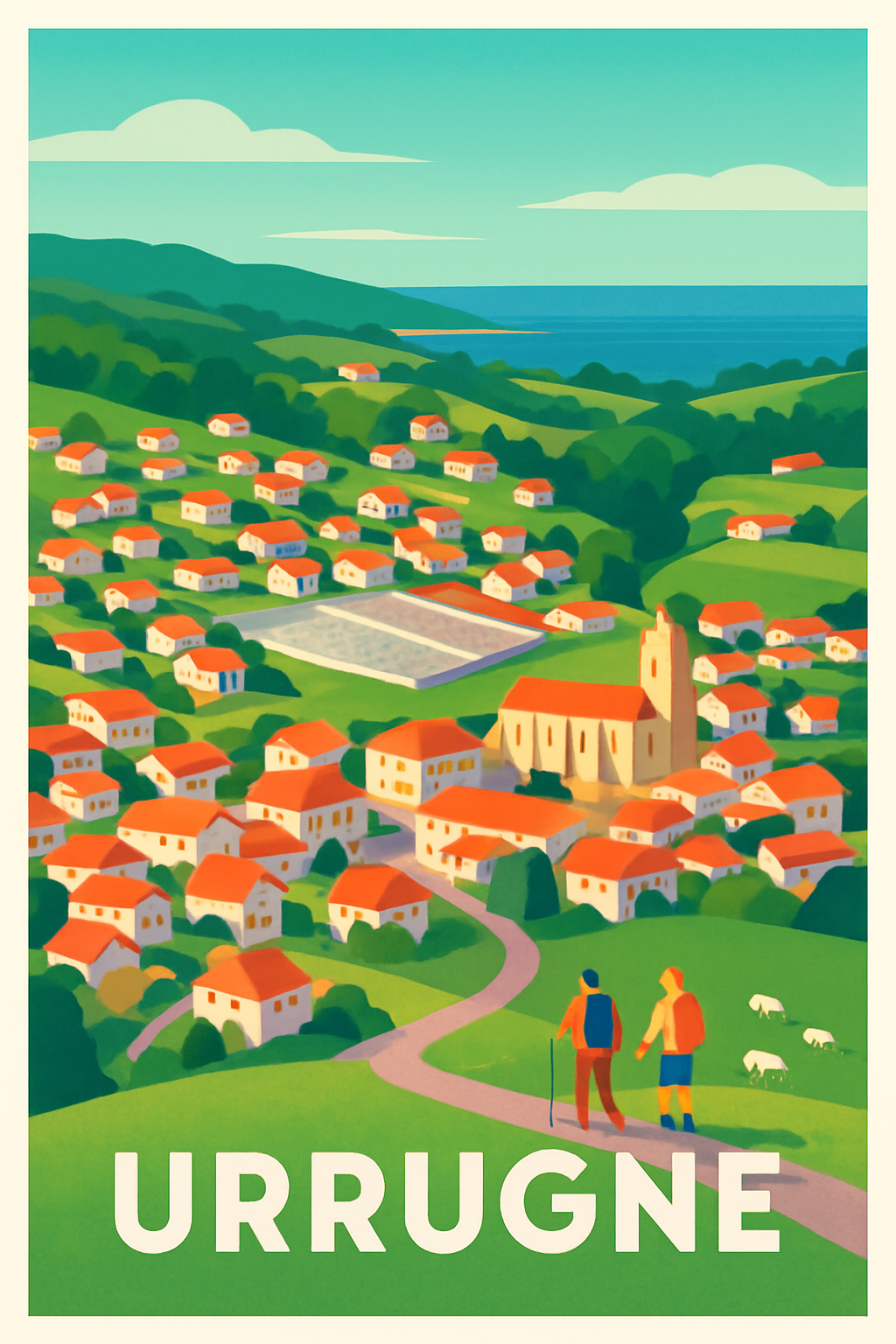 Affiche Urrugne — Village Basque et nature préservée · poster d'art de Urrugne