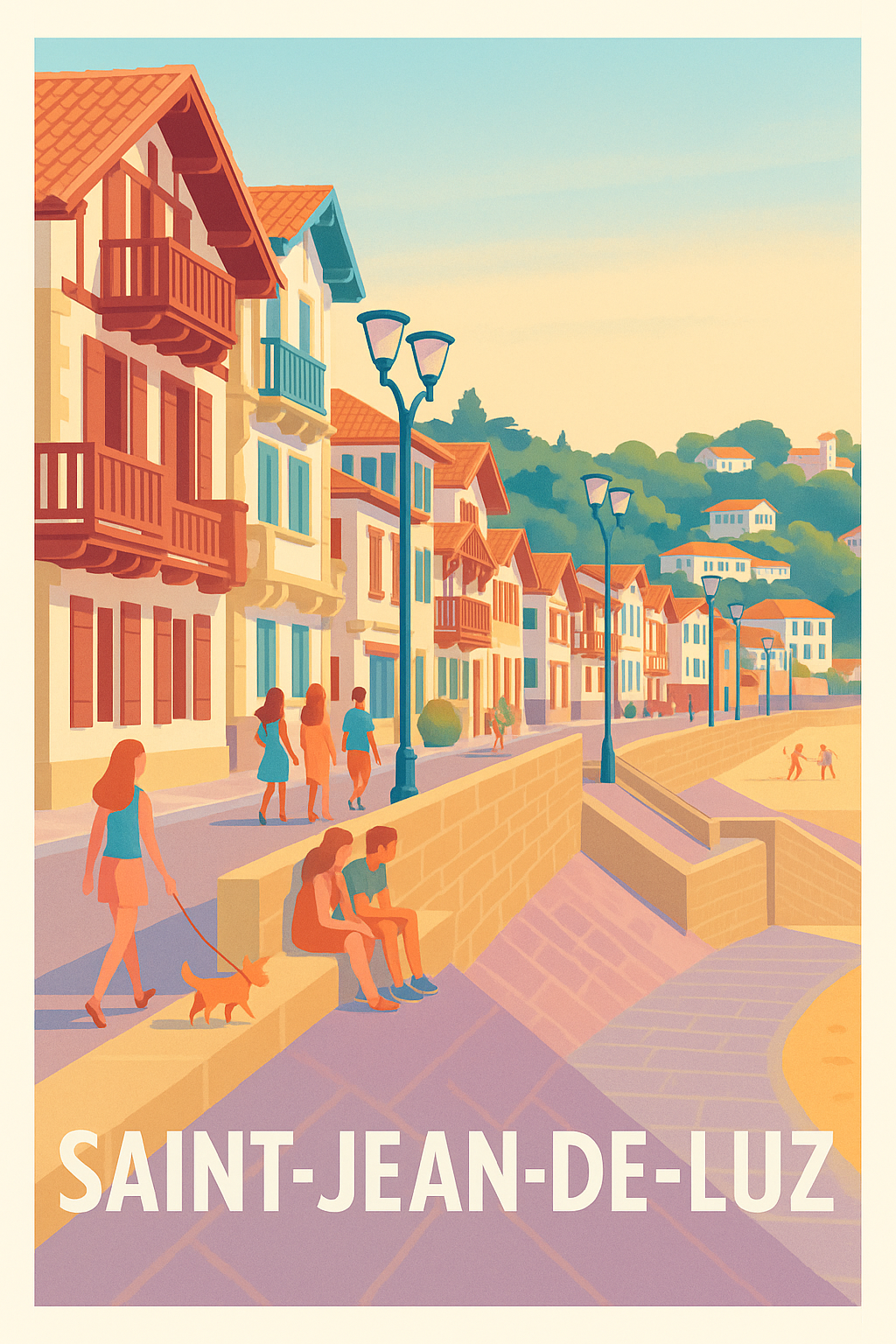 Affiche Saint-Jean-de-Luz — Balade en douceur sur la côte basque · poster d'art de Saint-Jean-de-Luz