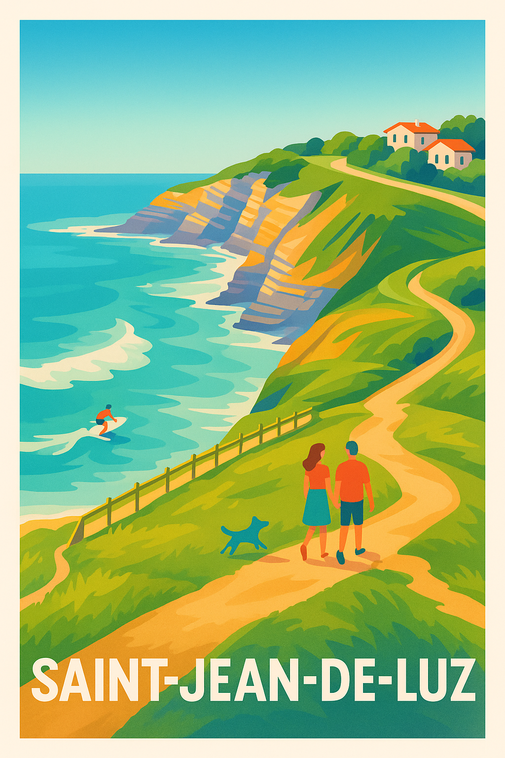 Affiche Saint-Jean-de-Luz — Échappée Belle en Bord de Mer · poster d'art de Saint-Jean-de-Luz