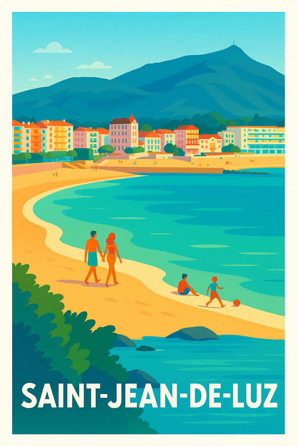 Affiche Saint-Jean-de-Luz — L'évasion balnéaire basque · poster d'art de Saint-Jean-de-Luz