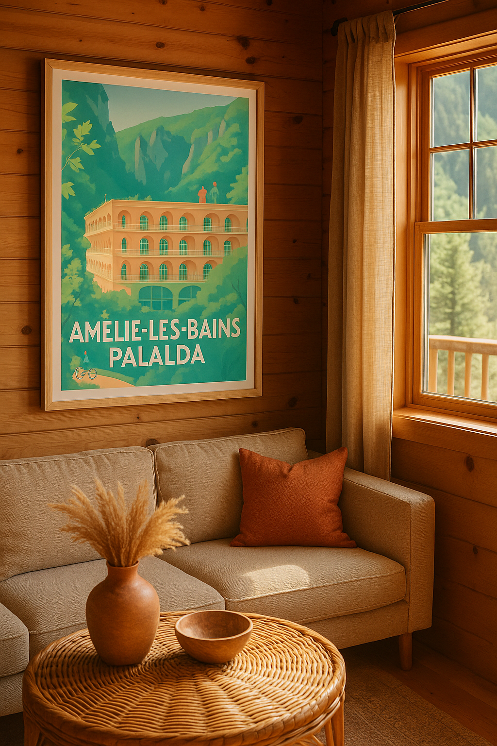 Pyrénées-Orientales France Affiche de Amélie-les-Bains - Charme et sérénité au Palalda