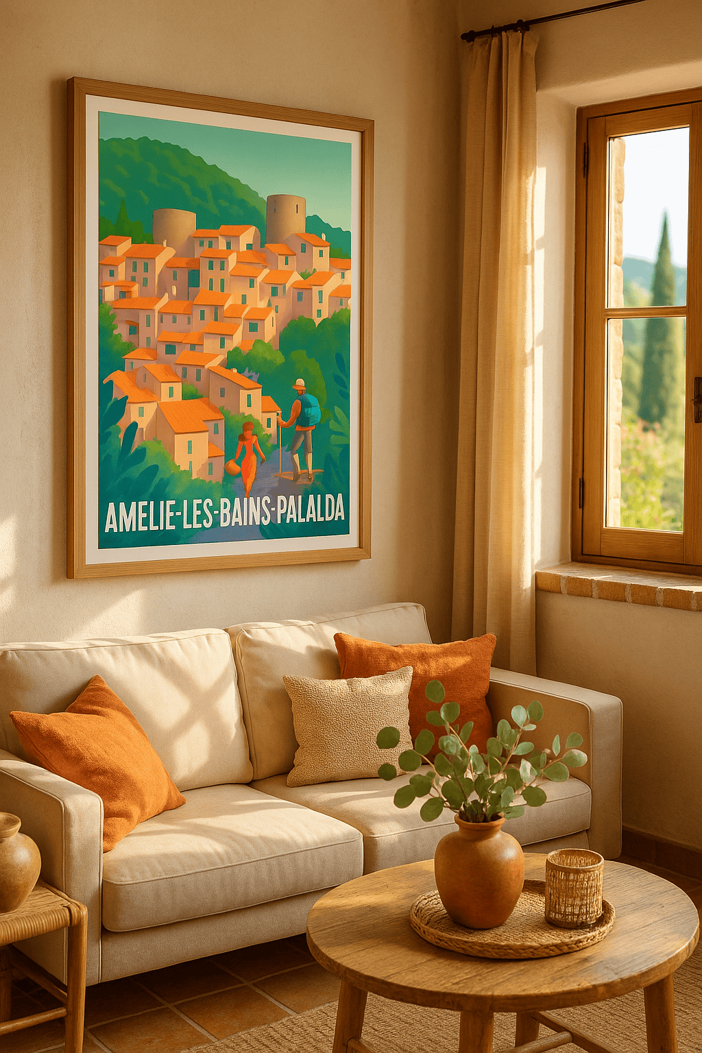 Pyrénées-Orientales France Affiche de Amélie-les-Bains-Palalda - Escapade en douceur au cœur du village