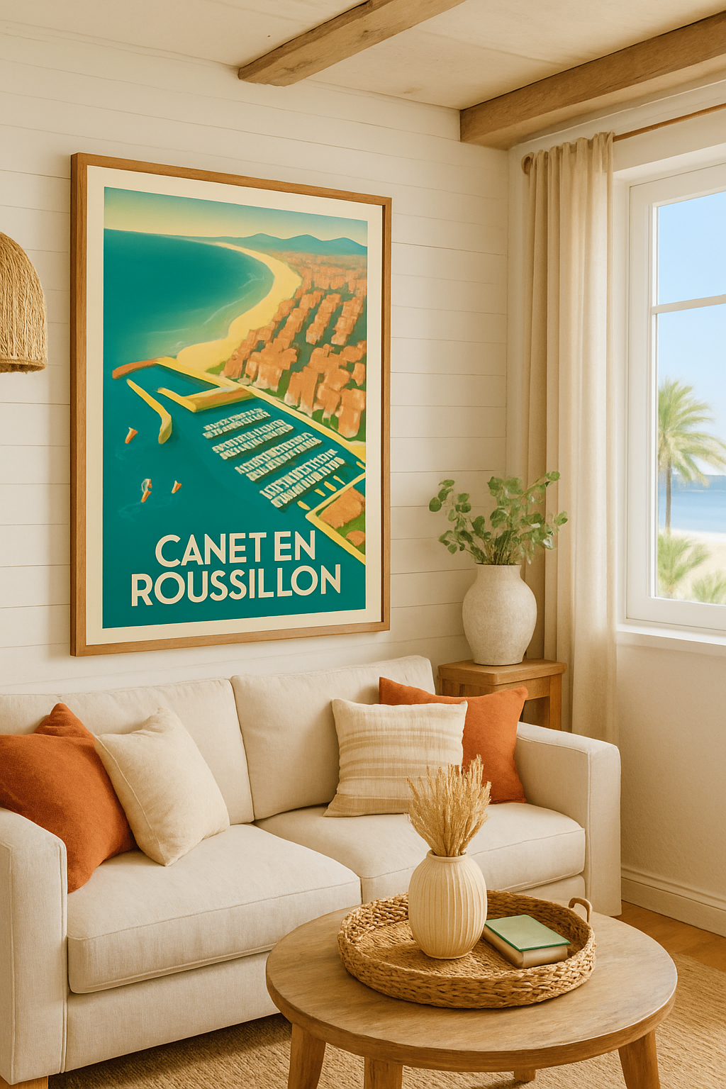 Affiche Canet-en-Roussillon — Charme côtier et éclat méditerranéen · poster d'art de Canet-en-Roussillon