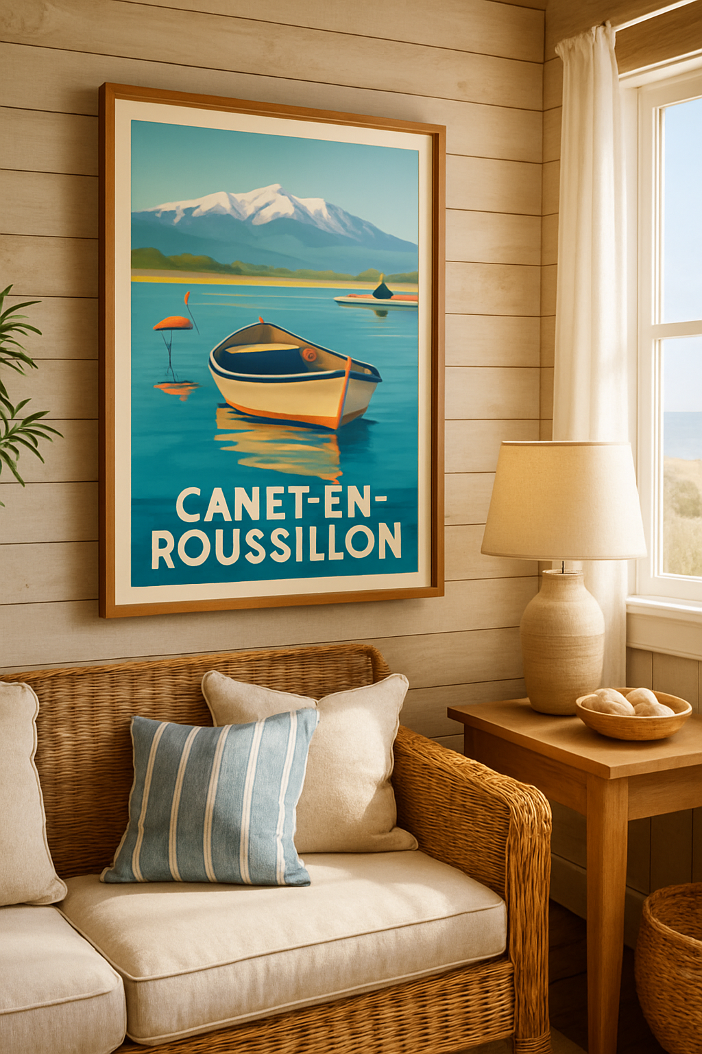 Affiche Canet-en-Roussillon — Évasion au bord de l'eau · poster d'art de Canet-en-Roussillon