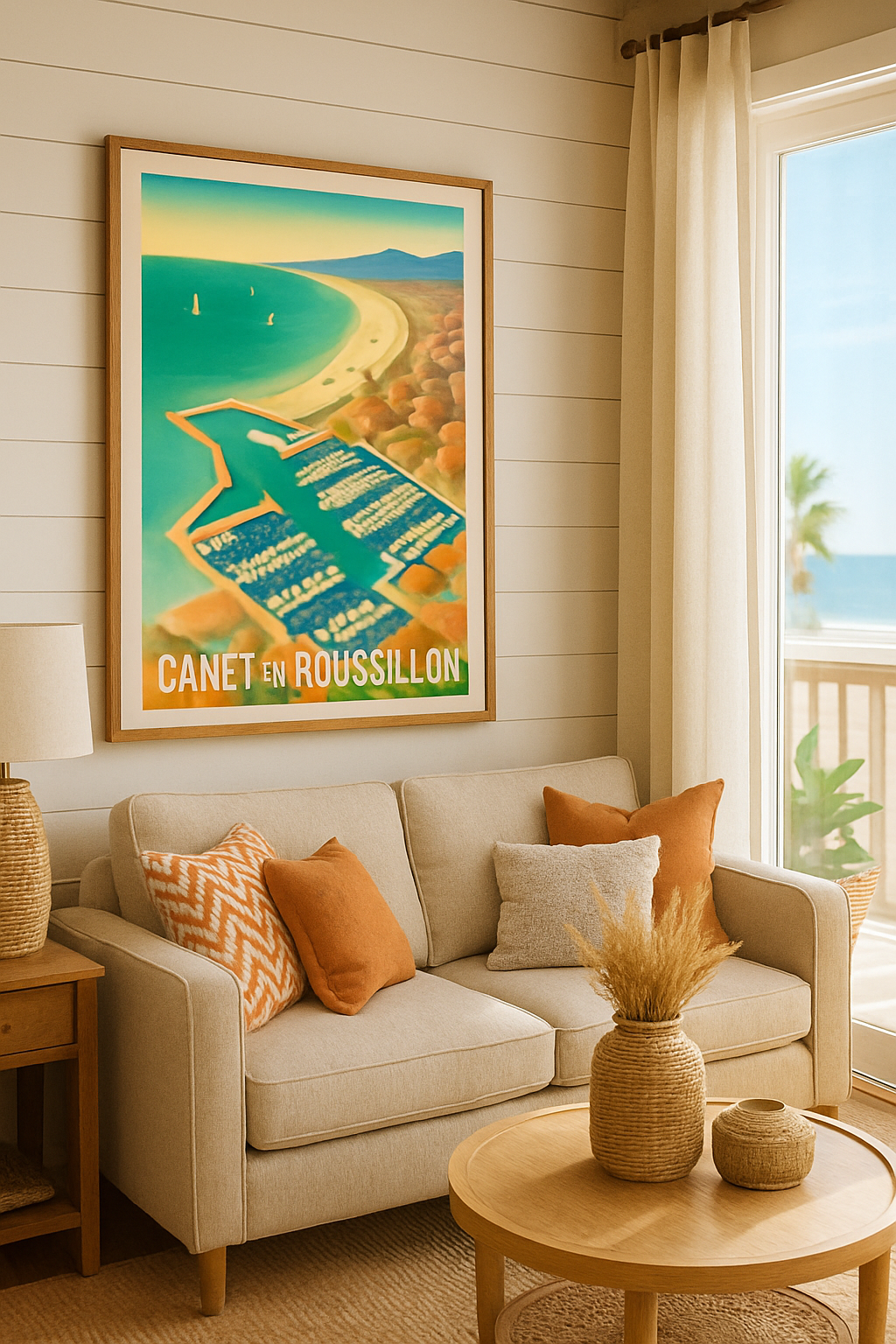 Affiche Canet-en-Roussillon — Havre de paix méditerranéen · poster d'art de Canet-en-Roussillon