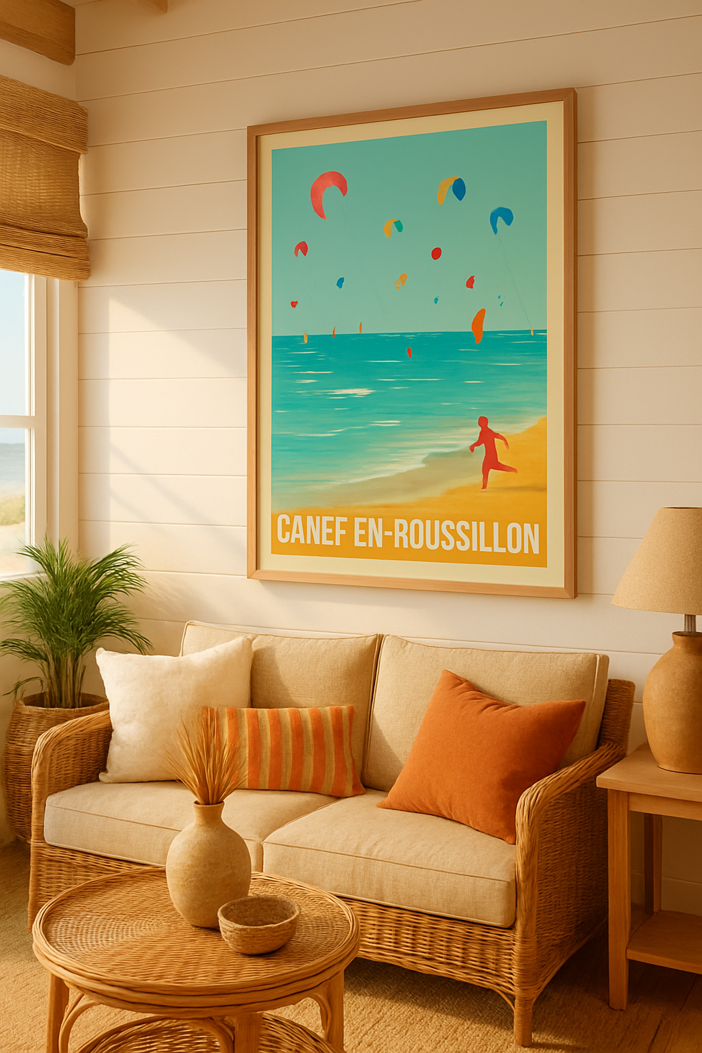 Affiche Canet-en-Roussillon — L'appel des sports nautiques · poster d'art de Canet-en-Roussillon