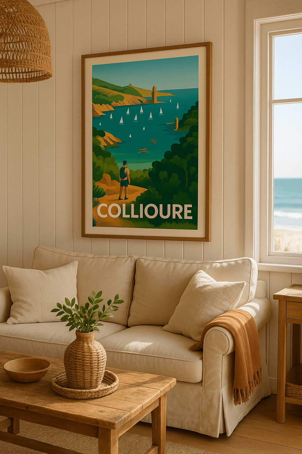 Pyrénées-Orientales France Affiche de Collioure - Évasion et sérénité en Méditerranée