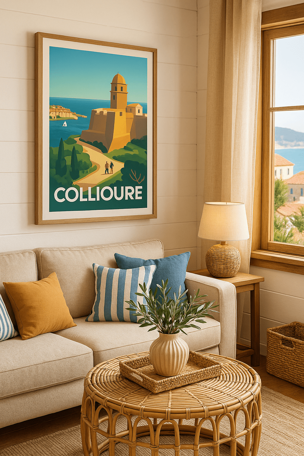 Pyrénées-Orientales France Affiche de Collioure - Évasion Méditerranéenne entre Histoire et Nature