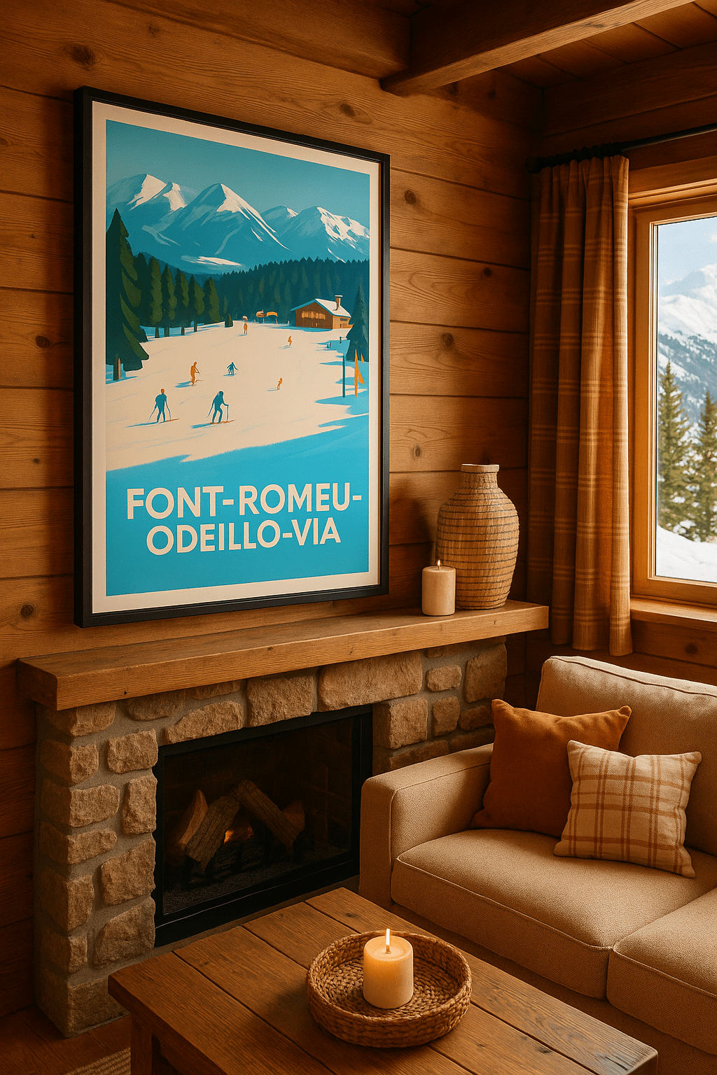 Pyrénées-Orientales France Affiche de Font-Romeu-Odeillo-Via - Évasion hivernale au cœur des Pyrénées