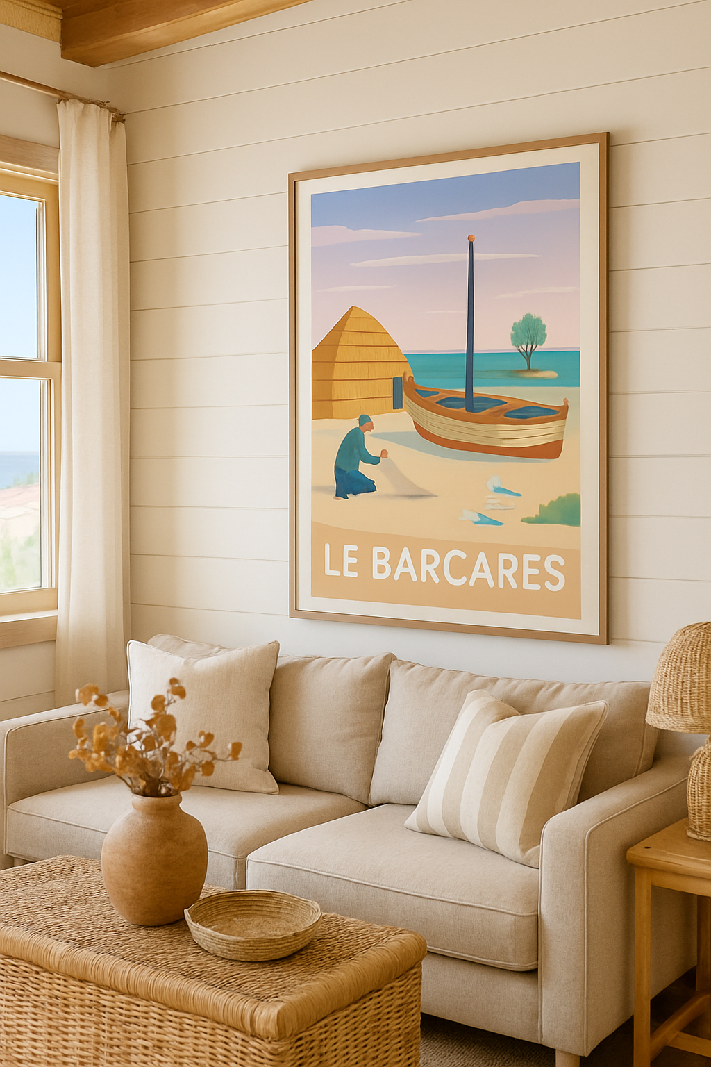 Affiche Le Barcarès — Charme et douceur méditerranéenne · poster d'art de Le Barcarès