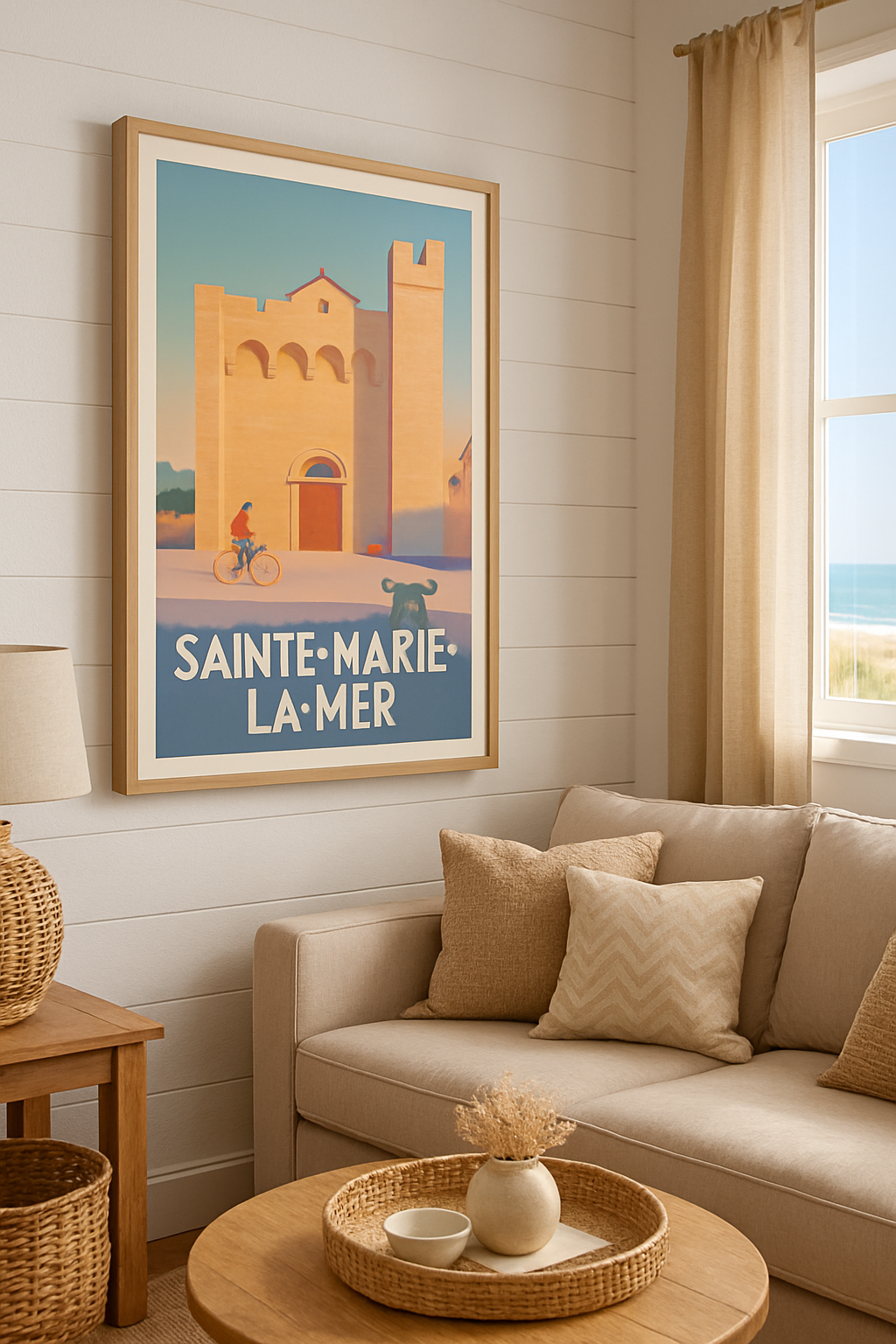 Pyrénées-Orientales France Affiche de Sainte-Marie-la-Mer - Charme et Sérénité Méditerranéenne