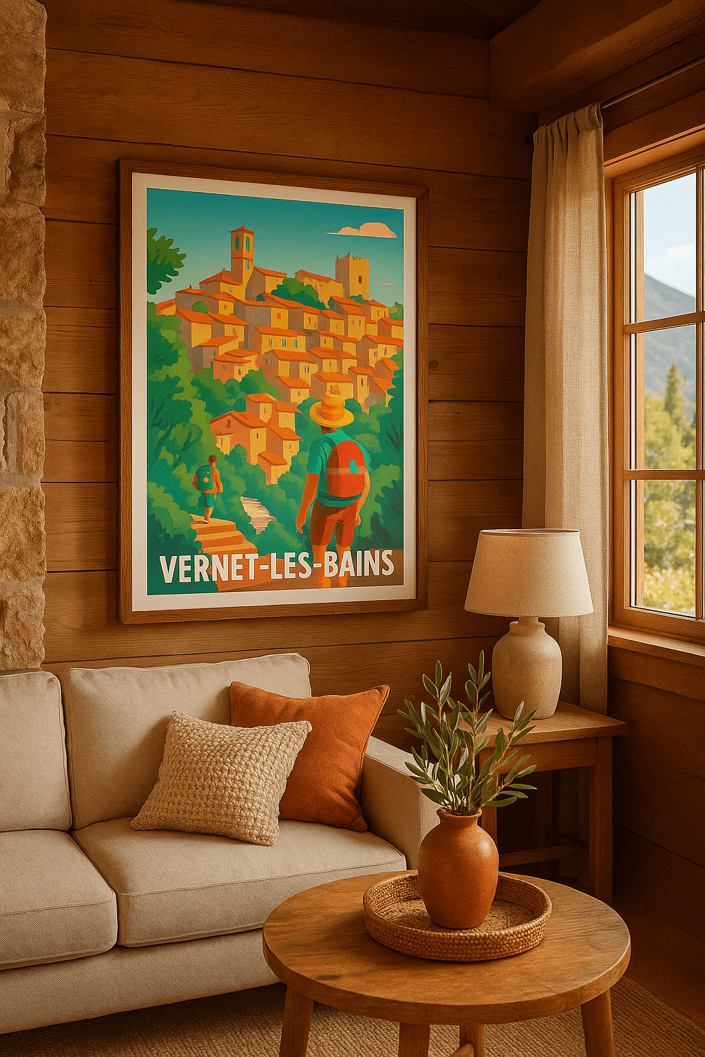 Affiche Vernet-les-Bains — L'escapade authentique en plein cœur des Pyrénées · poster d'art de Vernet-les-Bains