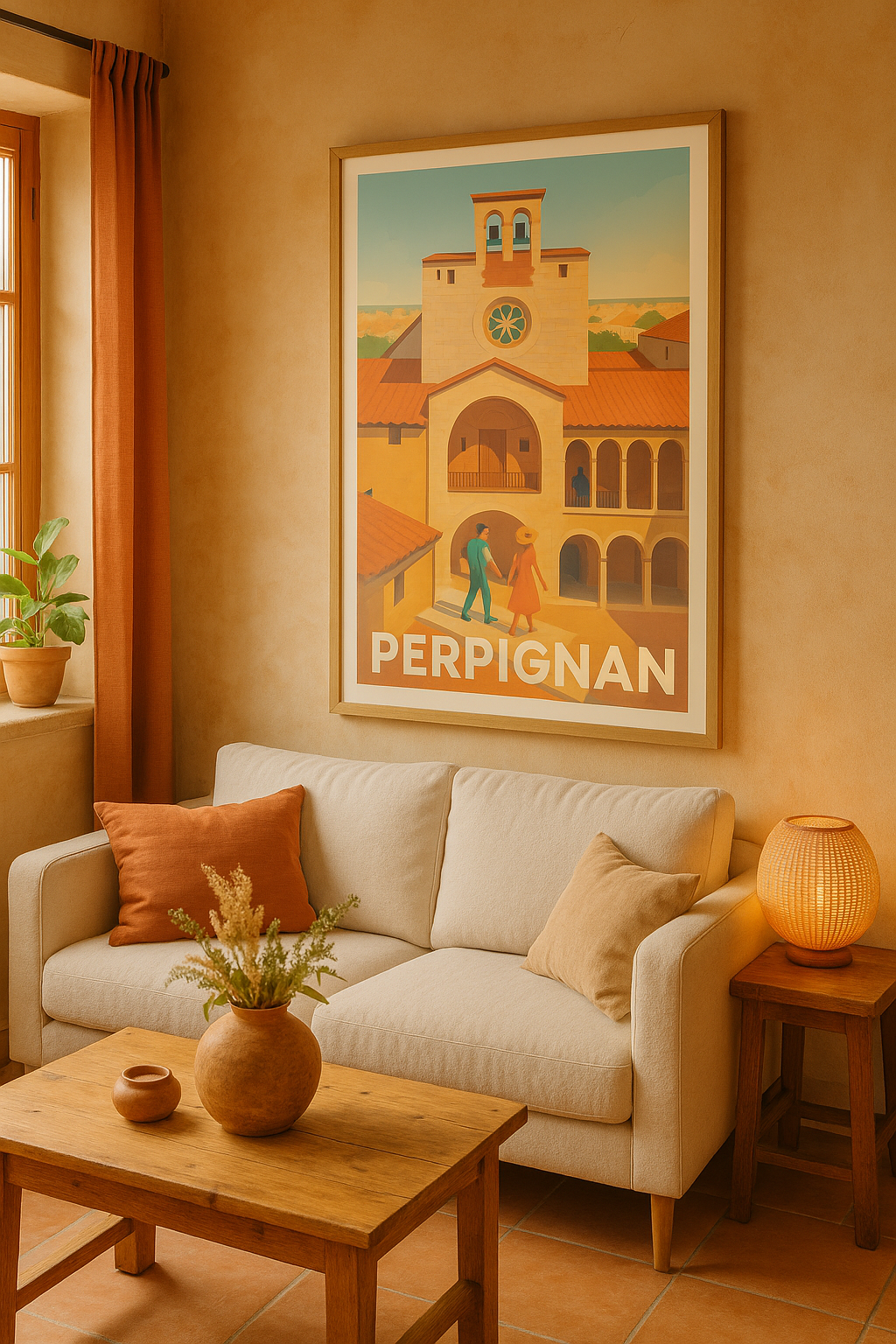 Affiche Perpignan — Escapade lumineuse au cœur de la cité catalane · poster d'art de Perpignan