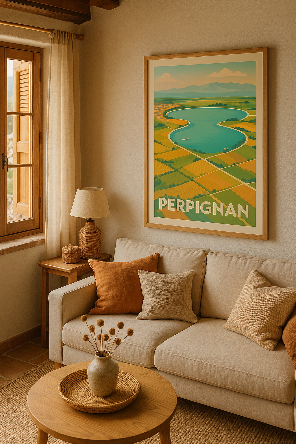Affiche Perpignan — La sérénité autour de l'Étang · poster d'art de Perpignan