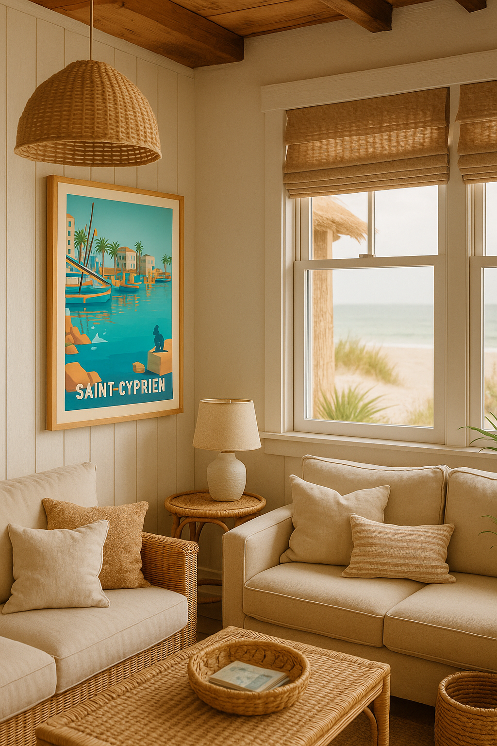 Pyrénées-Orientales France Affiche Saint-Cyprien - Tranquillité et charme méditerranéen