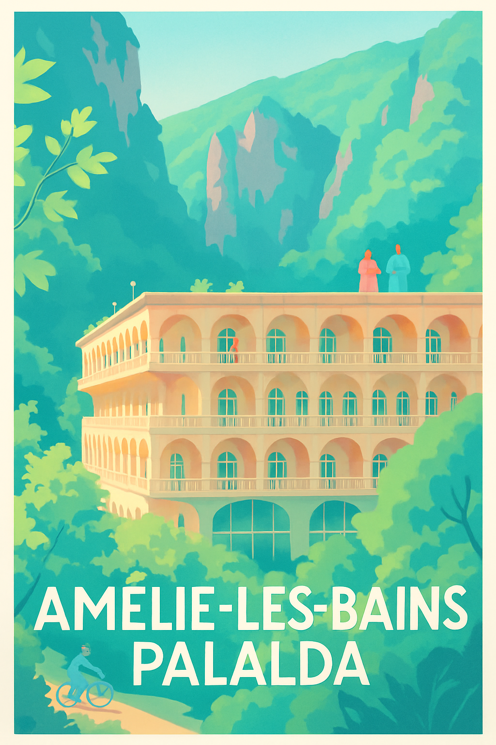Affiche Amélie-les-Bains — Charme et sérénité au Palalda · poster d'art de Amélie-les-Bains