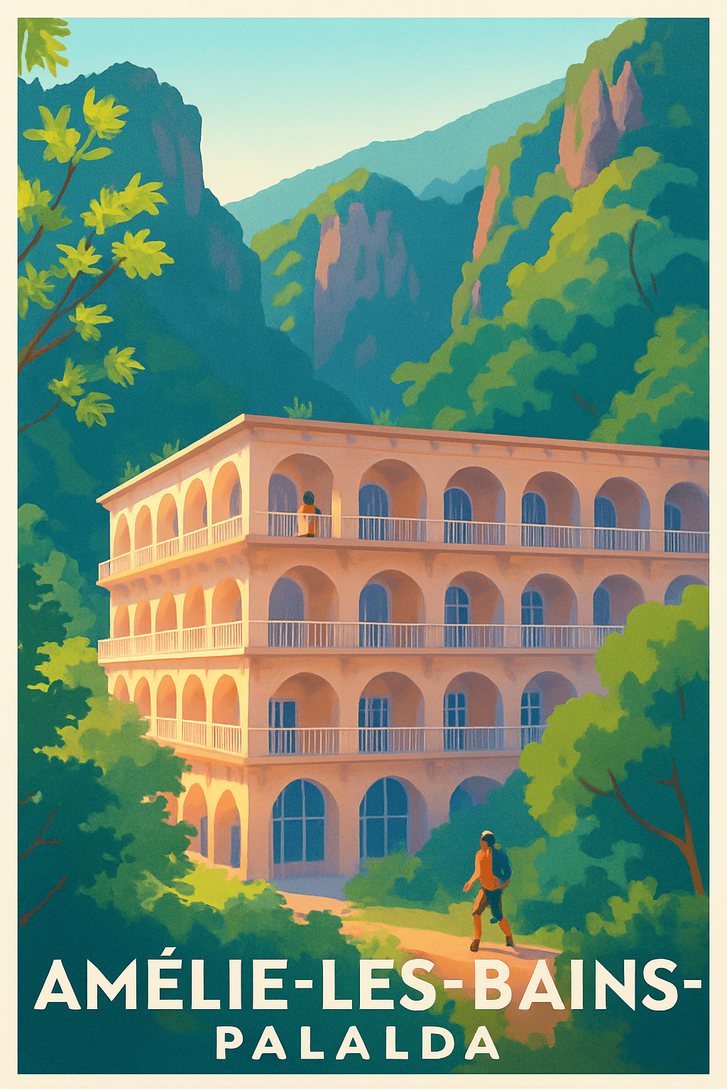 Affiche Amélie-les-Bains — Découvrez le charme de Palalda · poster d'art de Amélie-les-Bains