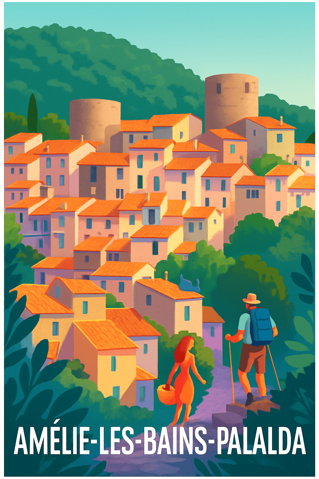 Pyrénées-Orientales France Pas de Cadre / 20 × 30cm Affiche de Amélie-les-Bains-Palalda - Escapade en douceur au cœur du village