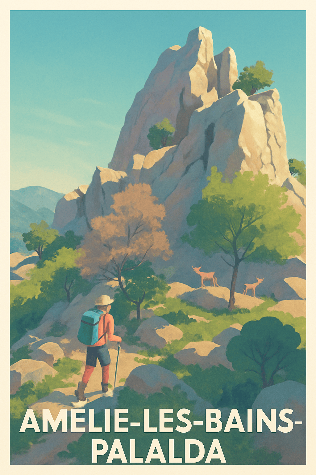 Pyrénées-Orientales France Pas de Cadre / 20 × 30cm Affiche de Amélie-les-Bains-Palalda - Évasion nature au cœur des montagnes