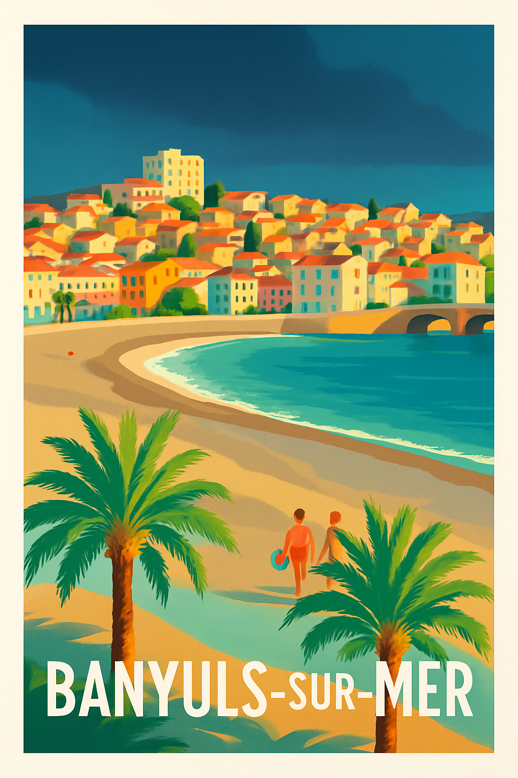 Affiche Banyuls-sur-Mer — L'élégance balnéaire Méditerranéenne · poster d'art de Banyuls-sur-Mer